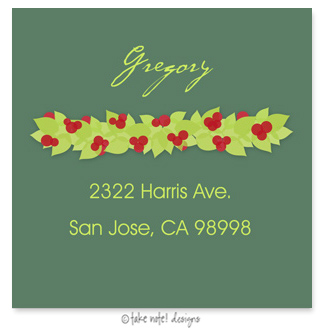 Take Note Designs - Address Labels (Winter Berry Garland - Holiday)