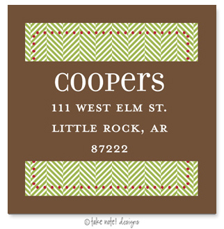 Take Note Designs - Address Labels (Green Tweed Brown Wrap - Holiday)