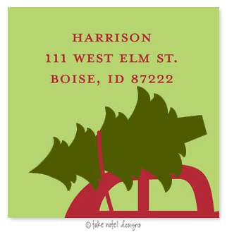 Take Note Designs - Address Labels (Joy to the World Tree on Green - Holiday)