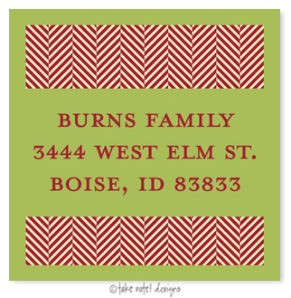 Take Note Designs - Address Labels (Red Tweed Green Wrap - Holiday)