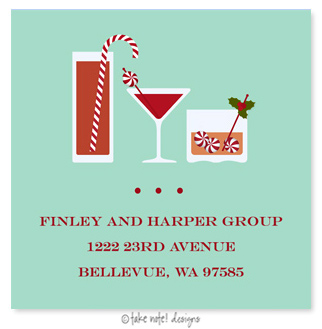 Take Note Designs - Address Labels (Be Merry Drinks - Holiday)