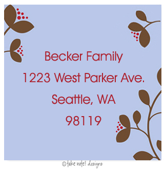 Take Note Designs - Address Labels (Brown Vines and Berry - Holiday)