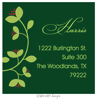 Take Note Designs - Address Labels (Green Vine Red Berry - Holiday)