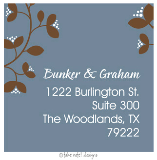 Take Note Designs - Address Labels (Berry Vine on Turquoise - Holiday)