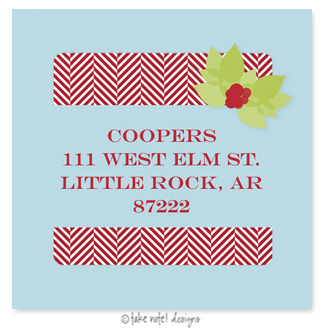 Take Note Designs - Address Labels (Red Tweed & Holly - Holiday)