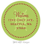 Take Note Designs - Address Labels (Green on Green Snowflake - Holiday)