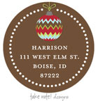 Take Note Designs - Address Labels (Argyle Ornament Drop - Holiday)