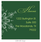 Take Note Designs - Address Labels (Large Snowflake on Green - Holiday)