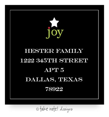 Take Note Designs - Address Labels (Joy Star - Holiday)