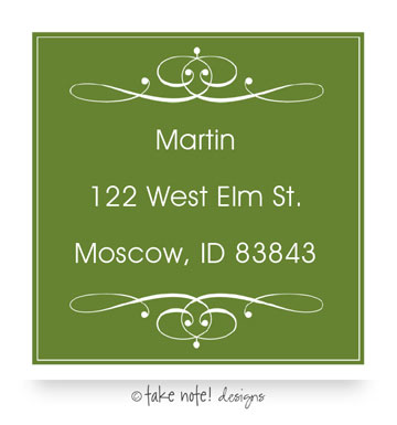 Take Note Designs - Address Labels (Elegant Green Block - Holiday)