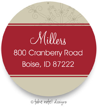 Take Note Designs - Address Labels (Vintage Red Wrap - Holiday)