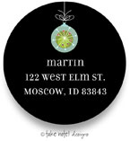 Take Note Designs - Address Labels (Ornament on Black - Holiday)