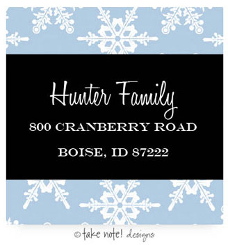 Take Note Designs - Address Labels (Blue Snowflake - Holiday)