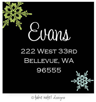 Take Note Designs - Address Labels (Beautiful Snowflakes - Holiday)