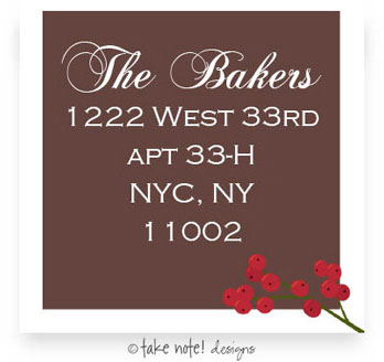 Take Note Designs - Address Labels (Red Berries Chocolate - Holiday)