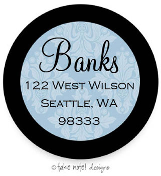 Take Note Designs - Address Labels (Ice Damask Circle - Holiday) Take Note Designs - Address Labels (Ice Damask Circle - Holiday)