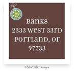 Take Note Designs - Address Labels (Ornament on Brown - Holiday)