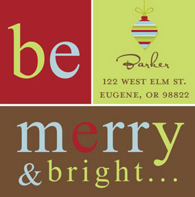 Take Note Designs - Address Labels (Be Merry & Bright Square)