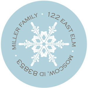 Take Note Designs - Address Labels (Blue Snowflake Circle)