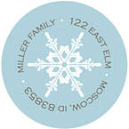 Take Note Designs - Address Labels (Blue Snowflake Circle)