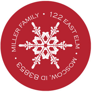 Take Note Designs - Address Labels (Red Snowflake Circle)