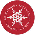 Take Note Designs - Address Labels (Red Snowflake Circle)