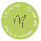 Take Note Designs - Address Labels (Green Initial Circle)