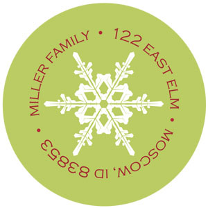 Take Note Designs - Address Labels (Green Snowflake Circle)