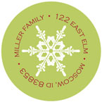 Take Note Designs - Address Labels (Green Snowflake Circle)