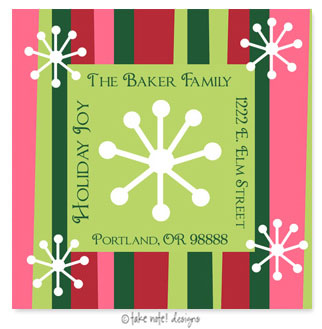 Take Note Designs - Address Labels (Hot Stripes Square)