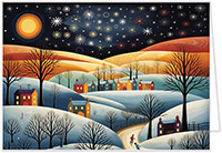 Personalized Charitable Holiday Greeting Cards by Altru Paper Co. (Starry Winter Village)