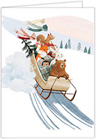Boxed Charitable Holiday Greeting Cards by Altru Paper Co. (Sledding Buddies)