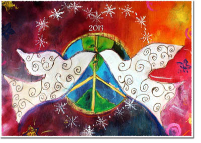 Holiday Greeting Cards by Another Creation by Michele Pulver - Winter Doves