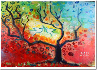 Another Creation by Michele Pulver Holiday Greeting Cards - A Tree For All Seasons with Calendar