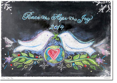 Holiday Greeting Cards by Another Creation by Michele Pulver - Peace Hope Joy