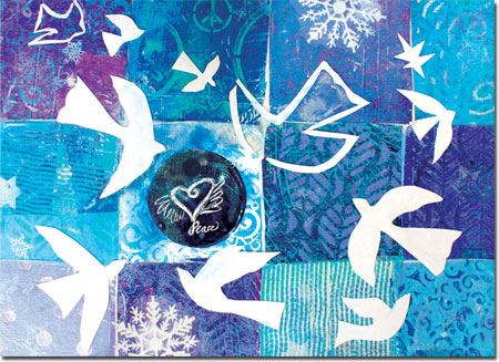 Another Creation by Michele Pulver Holiday Greeting Cards - Flight of Matisse's Doves