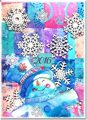 Holiday Greeting Cards by Another Creation by Michele Pulver - Monoprint Blizzard