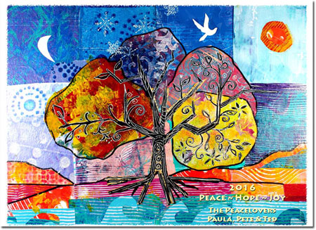 Another Creation by Michele Pulver Holiday Greeting Cards - Four Seasons of Peace