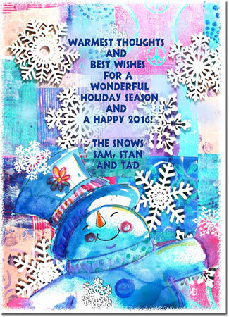 Another Creation by Michele Pulver Holiday Greeting Cards - Monoprint Blizzard