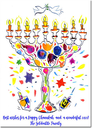 Hanukkah Greeting Cards from Another Creation by Michele Pulver - Menorah Doodles