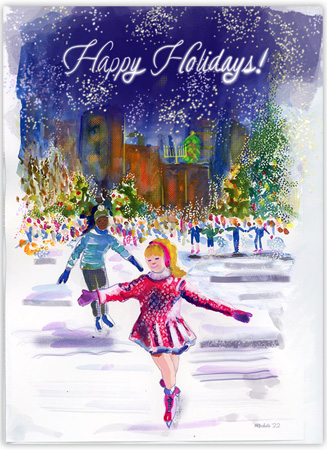 Holiday Greeting Cards from Another Creation by Michele Pulver - Night Skating Holiday Greeting Cards from Another Creation by Michele Pulver - Night Skating