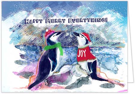 Holiday Greeting Cards from Another Creation by Michele Pulver - Happy Merry Penguins