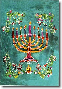 Another Creation by Michele Pulver Holiday Greeting Cards - Chanukah Menorah