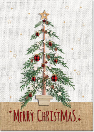 Holiday Greeting Cards by Birchcraft Studios - Tartan Tree