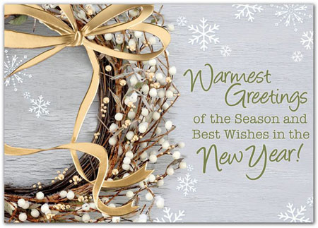 Holiday Greeting Cards by Birchcraft Studios - White Berry Wreath Holiday Greeting Cards by Birchcraft Studios - White Berry Wreath