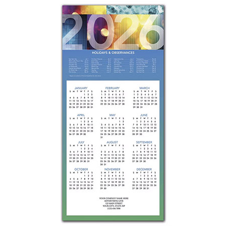 Holiday Greeting Cards with Calendar by Birchcraft Studios - 2026 Bold Year Holiday Greeting Cards with Calendar by Birchcraft Studios - 2026 Bold Year
