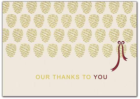 Holiday Greeting Cards by Birchcraft Studios - Golden Thanks Holiday Greeting Cards by Birchcraft Studios - Golden Thanks