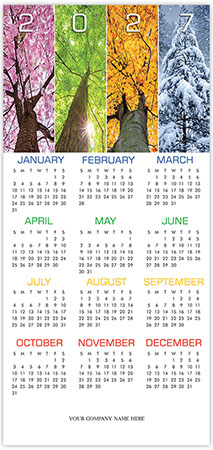 Holiday Greeting Cards with Calendar by Birchcraft Studios - Yearlong Wishes