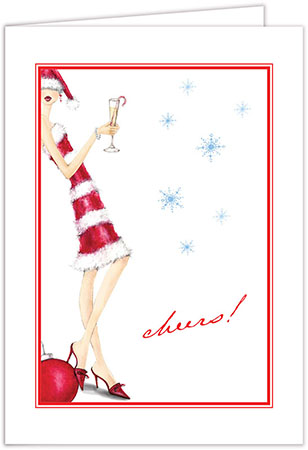 Christmas Greeting Cards by Bonnie Marcus - Candy Cane Fashion Girl Christmas Greeting Cards by Bonnie Marcus - Candy Cane Fashion Girl