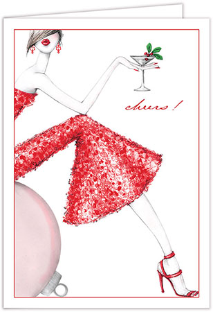Christmas Greeting Cards by Bonnie Marcus - Holiday Fashion Girl Christmas Greeting Cards by Bonnie Marcus - Holiday Fashion Girl
